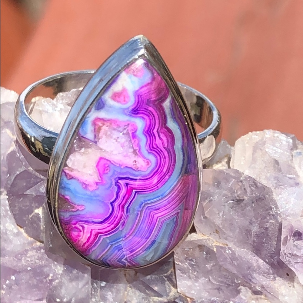 BOUTIQUE MEXICAN LAGUNA LACE 925 SILVER RING, 8.5